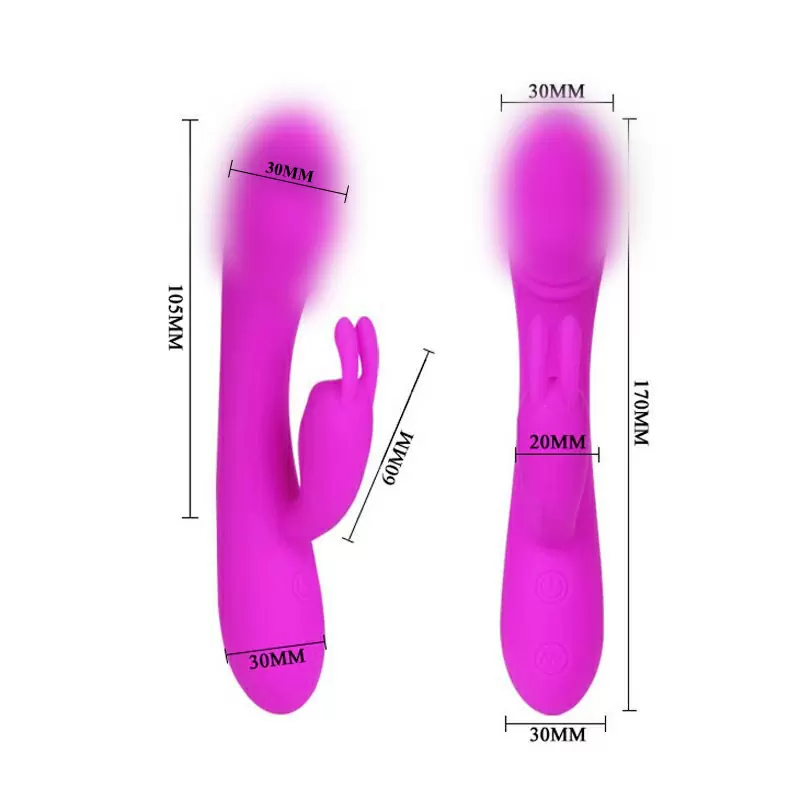 Водонепроницаемый вибратор Hunter с реалистичной головкой и стимулирующим «зайчиком» – розовый