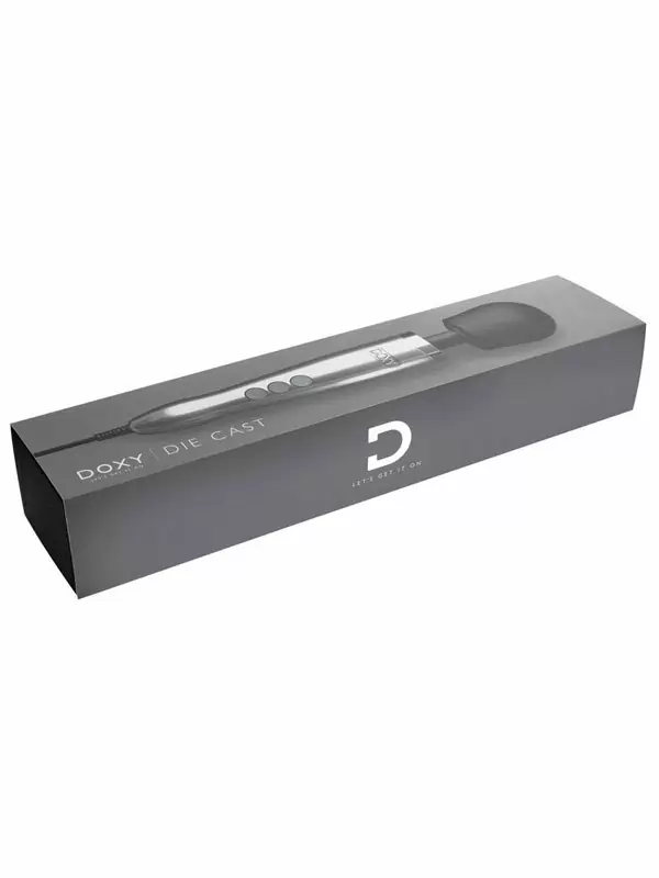 Мощный вибратор Doxy Die Cast, 37 см, силикон, серебряный