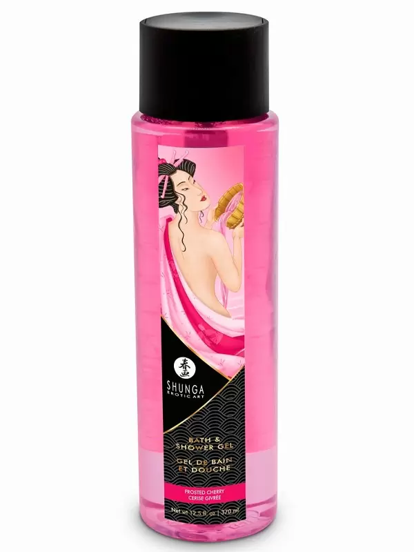 Ароматный гель для душа Shunga Морозная вишня, не раздражает глаза, 370 мл
