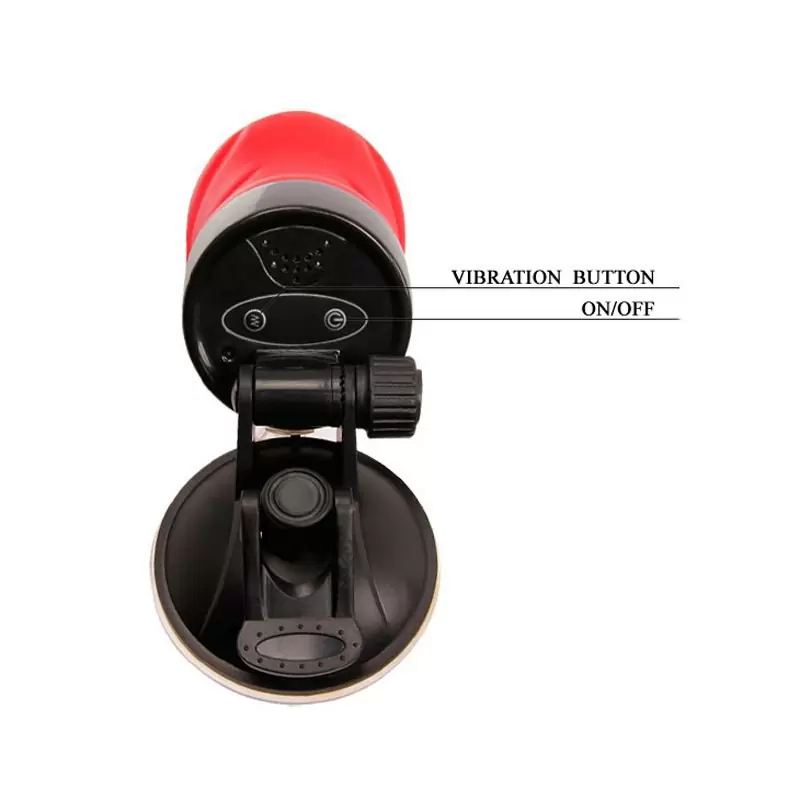 Мастурбатор вагина в тубусе Crazy Bull Delia с вибрацией и креплением-присоской – телесный