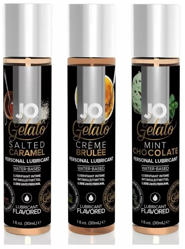 Подарочный набор. 3 вкусовых лубриканта Gelato: соленая карамель, крем-брюле, мятный шоколад