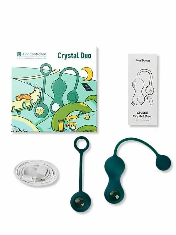 Тренажер Кегеля Magic Motion Crystal Duo, 10 режимов, 20 см, темно-зеленый