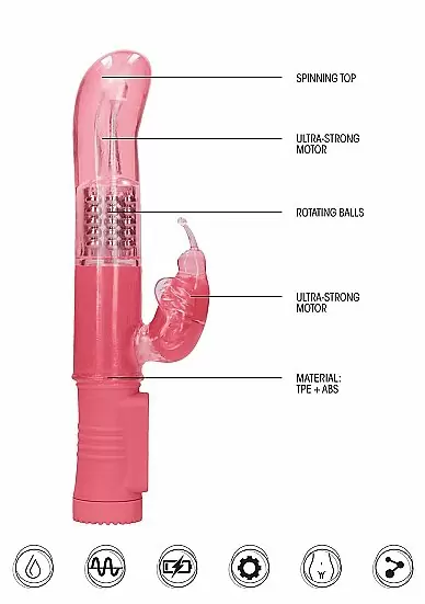 ВИБРАТОР КРОЛИК ROTATING BUTTERFLY - розовый