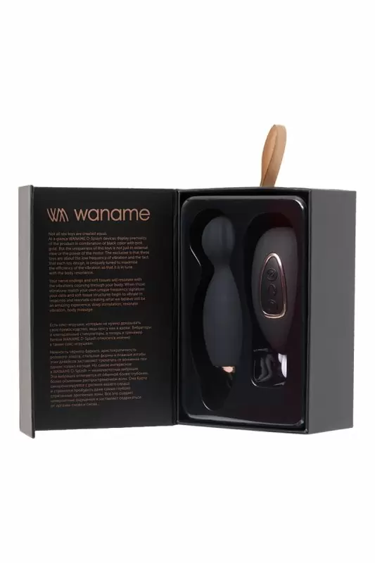 Черно-золотой тренажер Кегеля Waname D-Splash Eclipse. 11 см, силикон