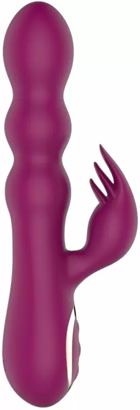 Оригинальный вибратор-кролик AN Stamen, 22 см, с массажем бусинами, лиловый