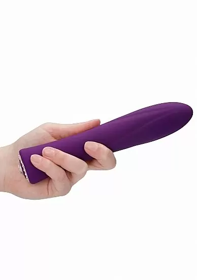 Классический вибратор Jewel (фиолетовый): 19.5 см, 10 режимов вибрации, 8500 оборотов/мин, АБС/силикон