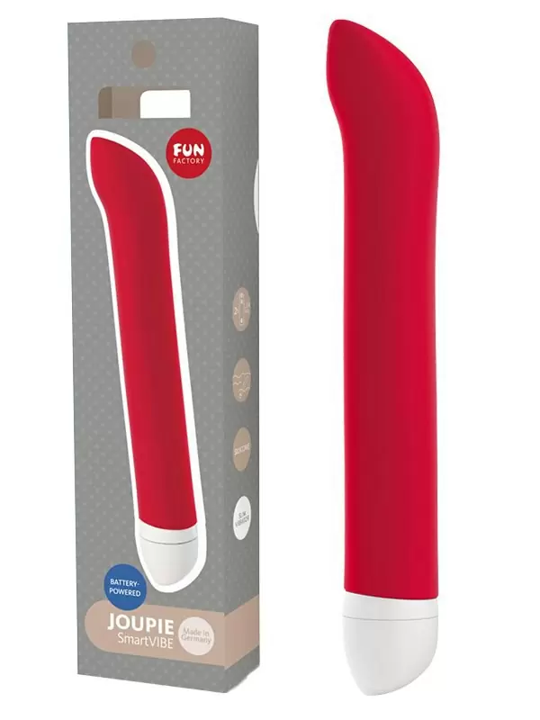 Элегантный вибратор Fun Factory Joupie, с загнутым кончиком, 18,2 см, красный