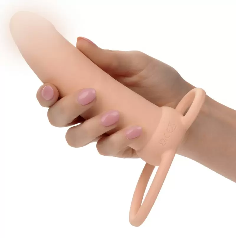 Реалистичная вибронасадка Rechargeable Thick Dual Penetrator, для двойного проникновения, 14 см, силикон, телесный