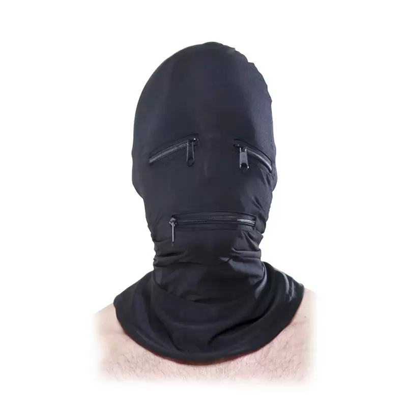 Маска на голову с молниями Zipper Face Hood – черный