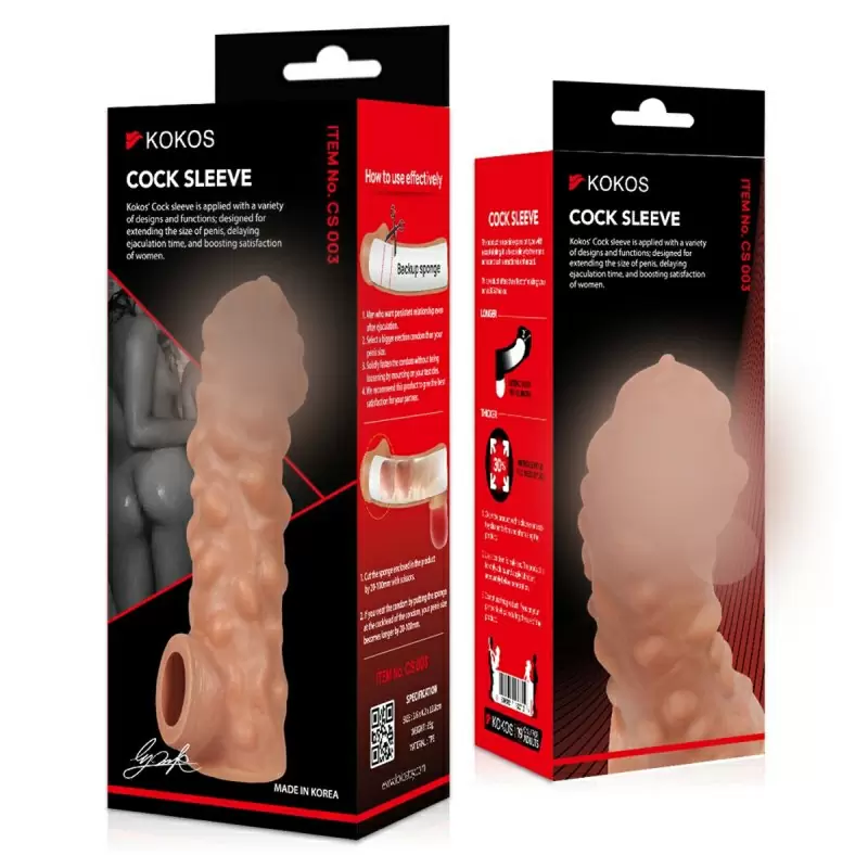 Насадка на фаллос с крупными бугорками и отверстием для мошонки EXTREME SLEEVE RES.003 Medium