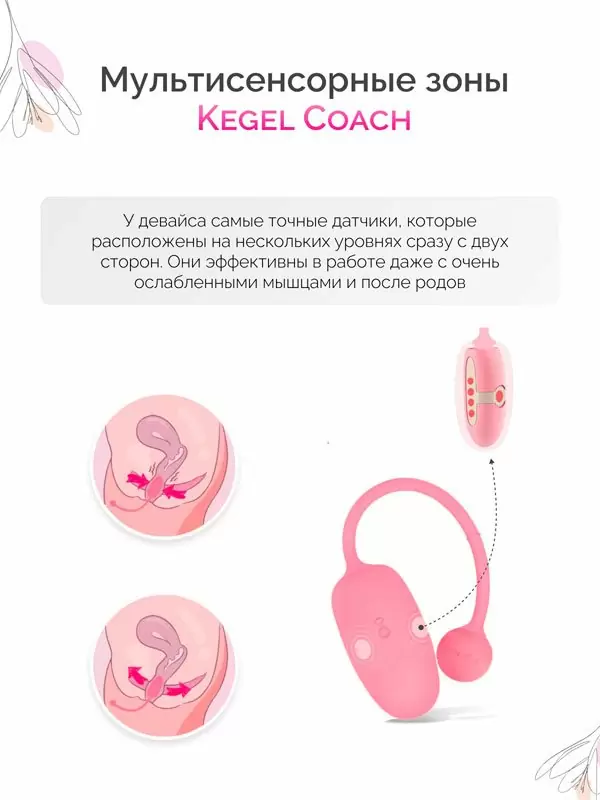 Компактный тренажер Кегеля Magic Motion Kegel Coach, диаметр 3см, розовый
