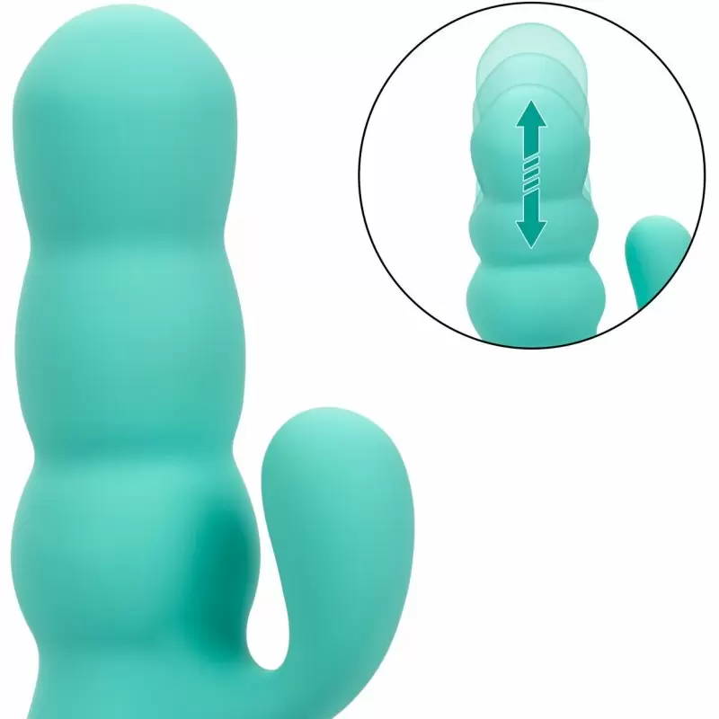 Рельефный вибратор-кролик California Dreaming Del Mar Diva, 14,5 см, силикон, мятный