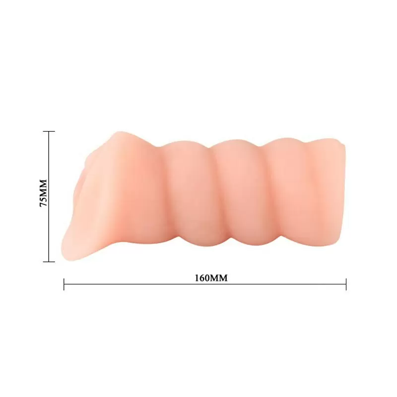 Спиралевидный мастурбатор-вагина Baile с виброяйцом и проводным пультом – телесный