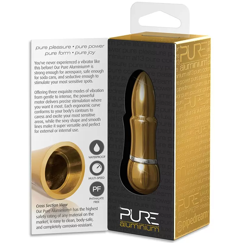 Вибромассажер Pure Aluminium Small Gold – золотистый 