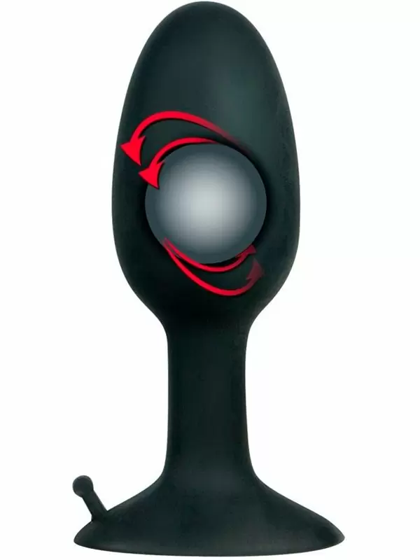 Гладкая анальная пробка Backdoor Friend, со смещенным центром тяжести, 8 см, силикон, черный