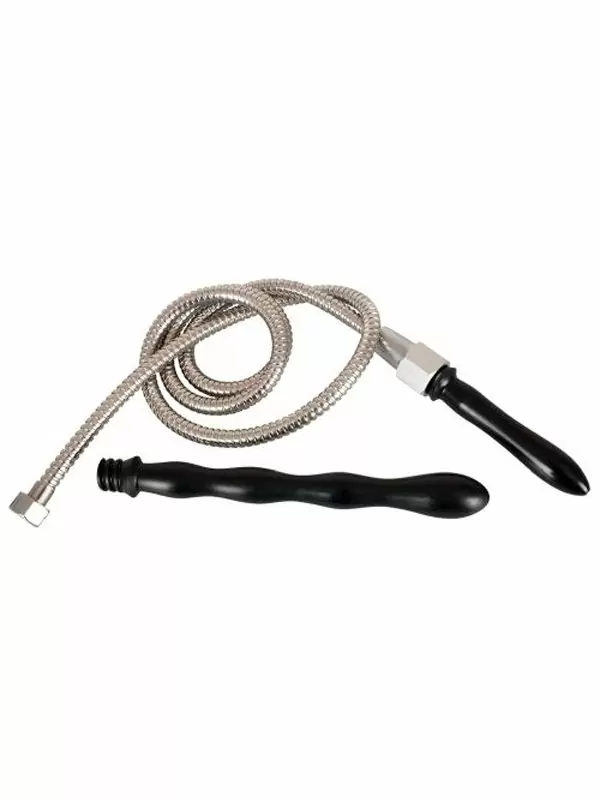 Универсальный набор для подготовки к анальному сексу Shower me Deluxe, 25 см, для душа, ПВХ, черный