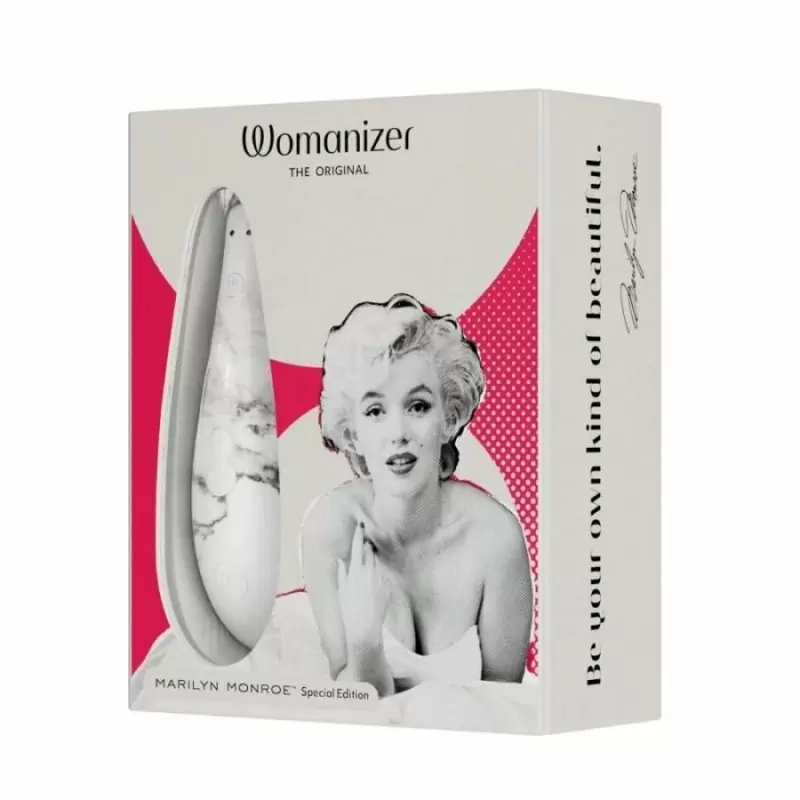 Бесконтактный стимулятор клитора Womanizer Marilyn Monroe, 14,8 см, белый мрамор