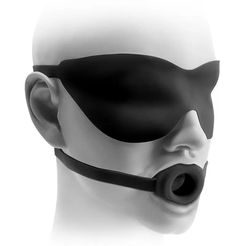 Кляп-расширитель и маска на глаза Fetish Fantasy Elite 1,5” – черный