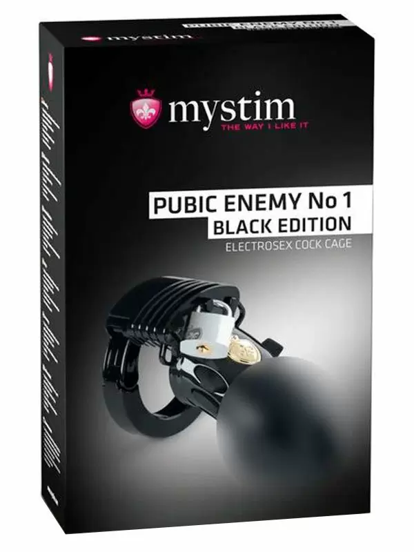 Пояс верности для мужчин Mystim Pubic Enemy No 1 с электропроводящей поверхностью, 8,2 см, черный