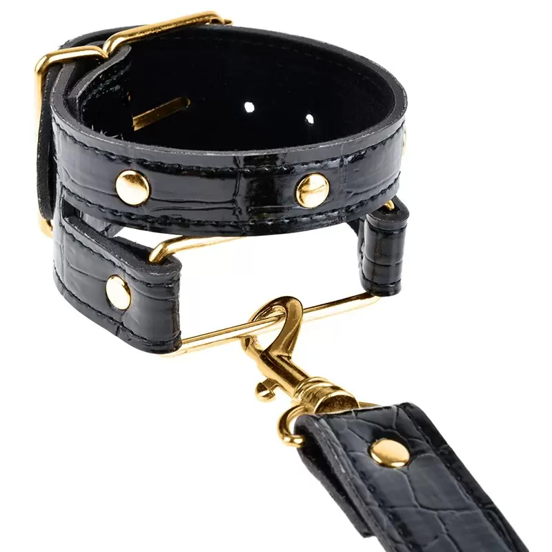 Фиксаторы Fetish Fantasy Gold черные с золотом