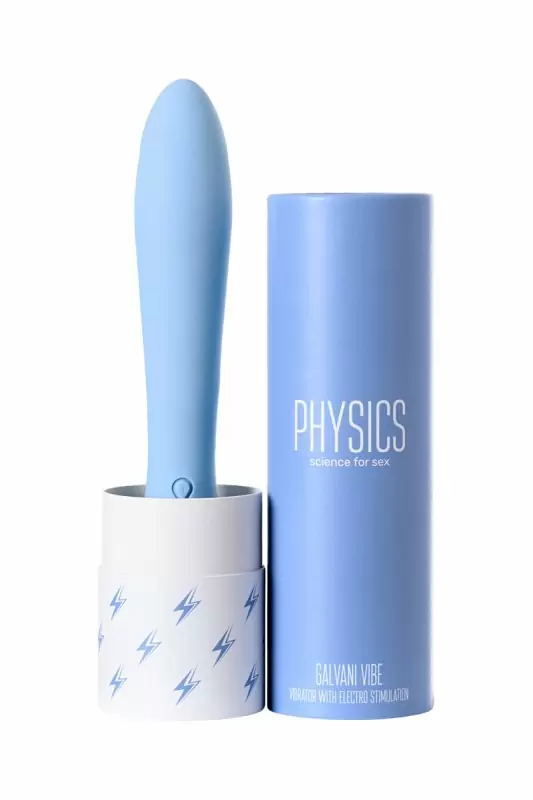 ВИБРАТОР С ЭЛЕКТРОСТИМУЛЯЦИЕЙ PHYSICS GALVANI VIBE, СИЛИКОН, ГОЛУБОЙ, 21 СМ