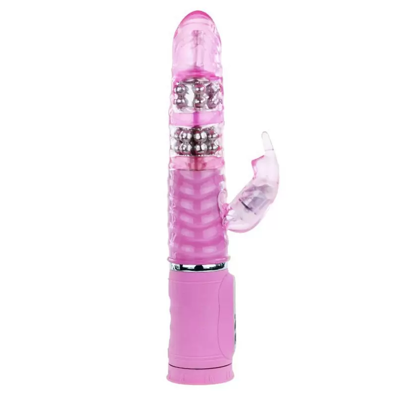 Мультискоростной хай-тек вибромассажер-ротатор со стимуляцией клитора Passion Cute Bunny – розовый 