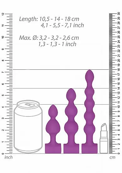 Набор анальных стимуляторов USB-Rechargeable Anal Set фиолетовый