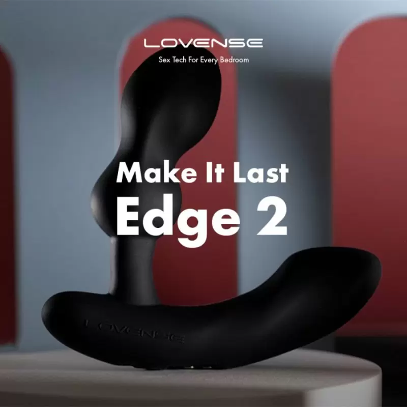 Массажер простаты Lovense Edge 2. 10 режимов вибрации, 9.1 см, силикон, черный