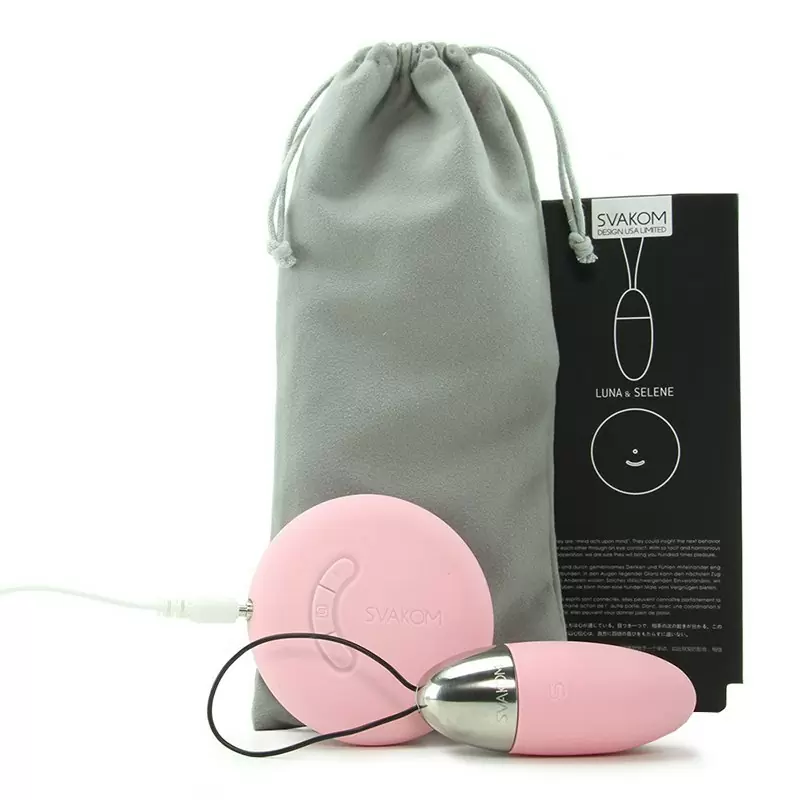 Два взаимоуправляемых вибратора: виброяйцо с пультом Luna Selene беспроводной – розовый