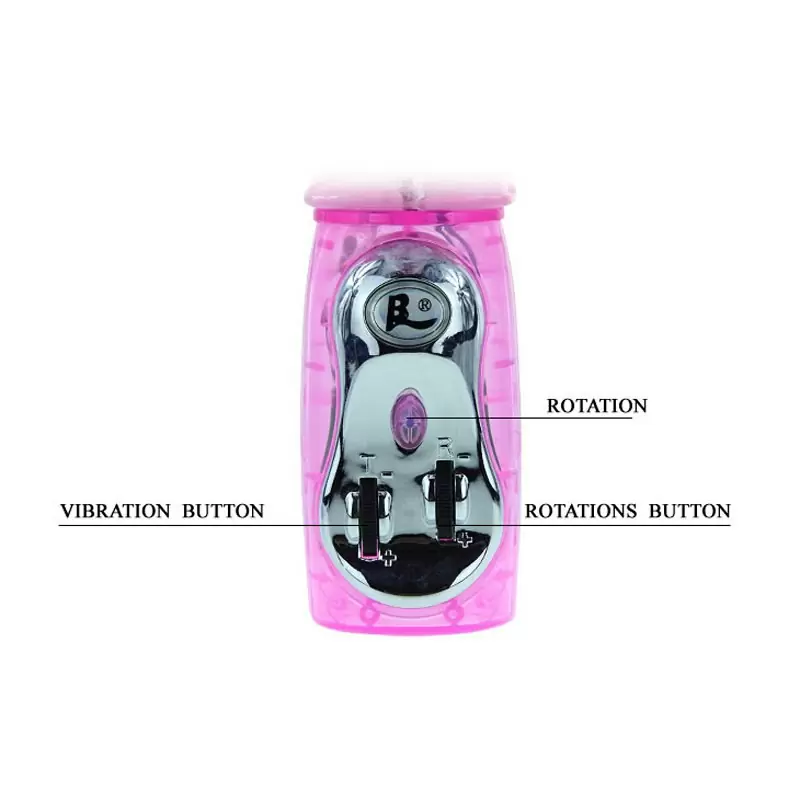 Ротатор-вибромассажер двойного действия с мягкими шипами Travel Partner – розовый