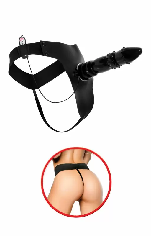 Женский страпон с вибрацией Black Magic