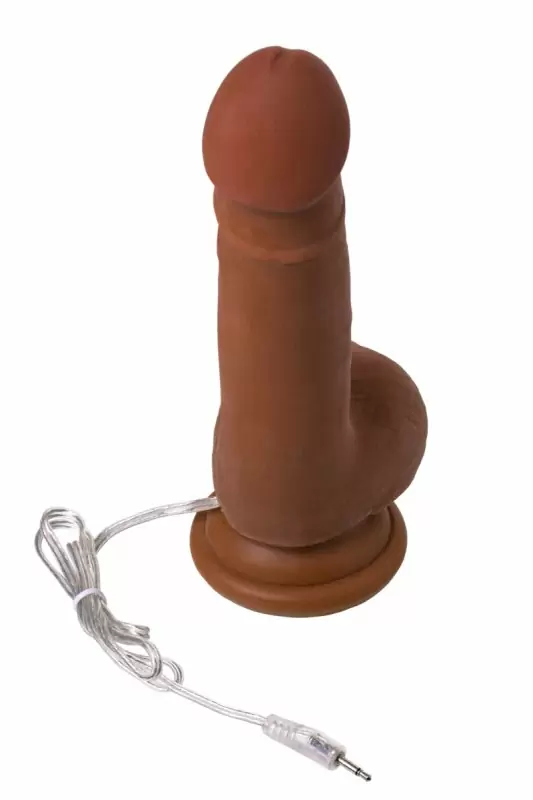 Виброреалистик с мошонкой Toyfa Elite Mulatto на присоске 13 см – мулат