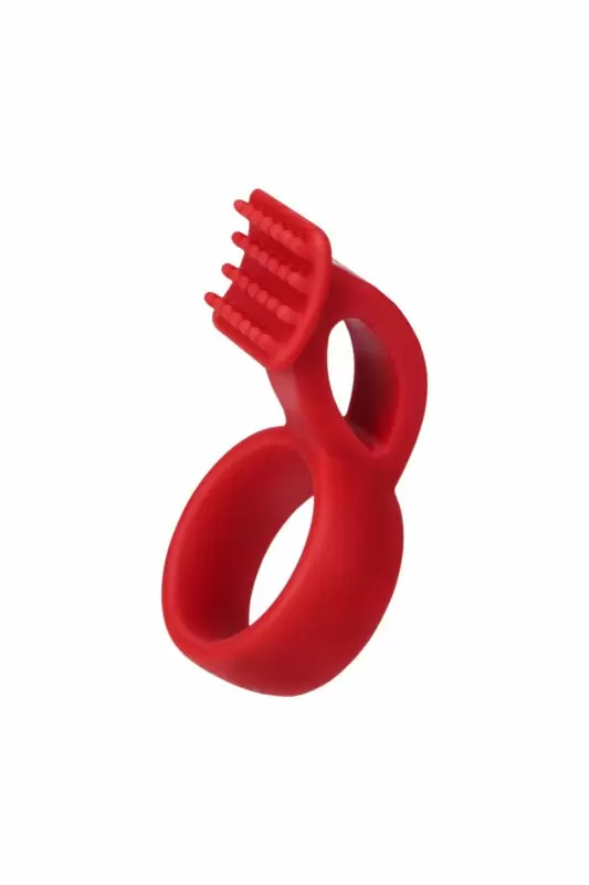 Насадка на пенис с клиторальным стимулятором-щёточкой TOYFA Black&Red – красный