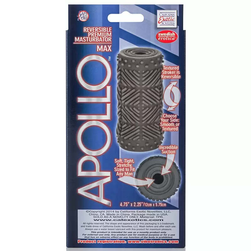 Мастурбатор Apollo Reversible Premium Masturbator Max двусторонний – серый