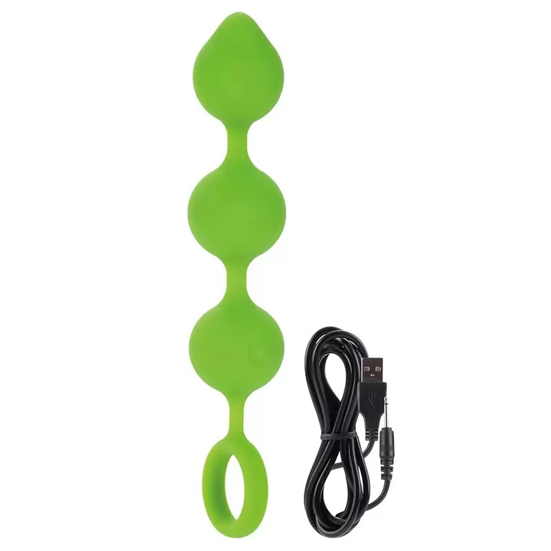 Анальная вибро-цепочка гибкая Lust by Jopen L9 перезаряжаемая – зеленая