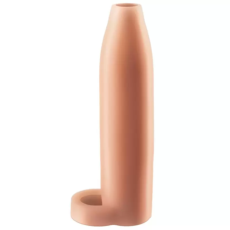 Насадка увеличитель Real Feel Enhancer с кольцом на мошонку – телесная	