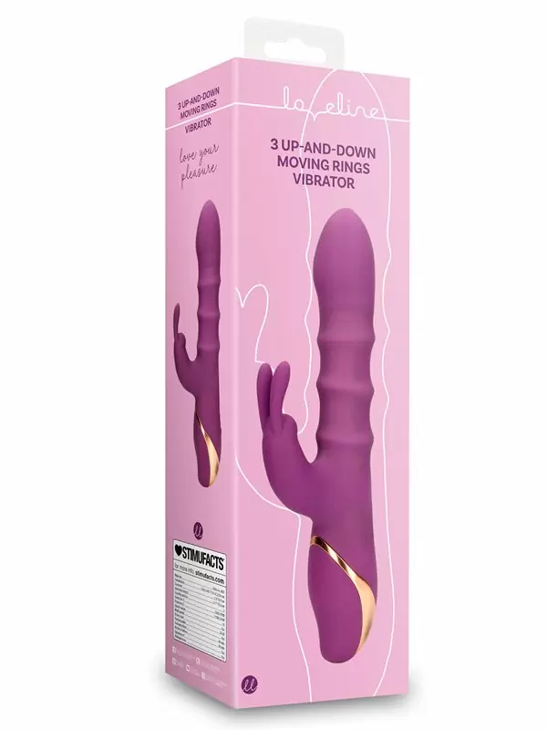 Мощный вибратор-кролик Orchidee Purple, с тремя движущимися кольцами, 24 см, 10 скоростей, фиолетовый