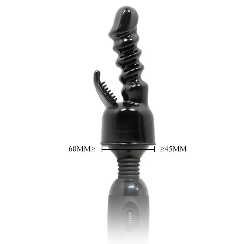 Насадка для вибромассажера Power Head Super Dong с двойной стимуляцией – черный