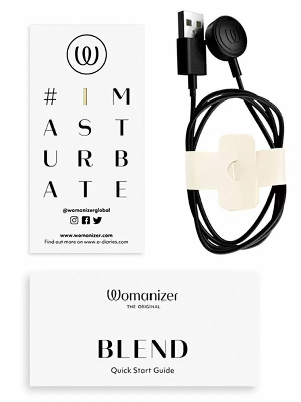 Компактный вибратор-кролик Womanizer Blend с бесконтактной клиторальной стимуляцией, 13,8 см, голубой