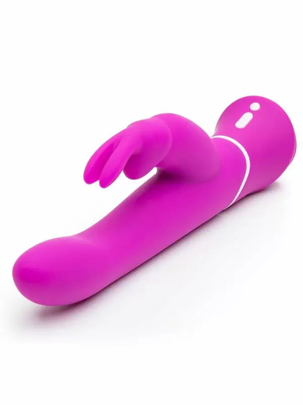 Яркий вибратор-кролик Happy Rabbit Curve Power Motion, два мотора, 24,2 см, фиолетовый