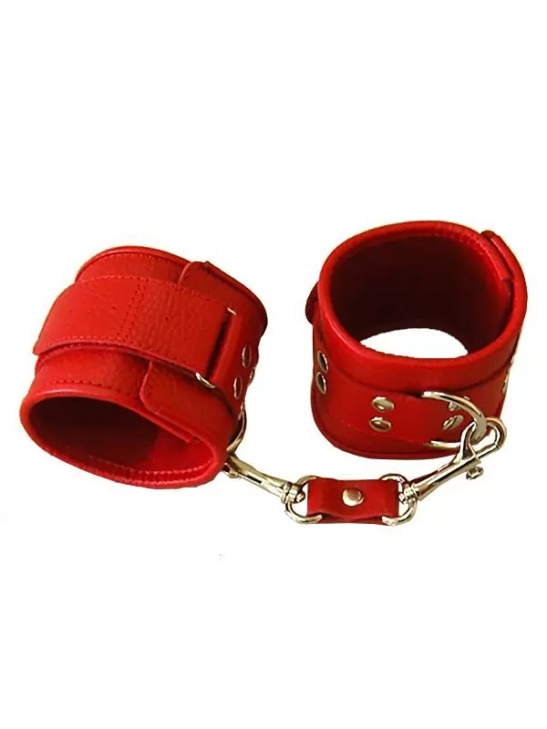 Наручники на липучке Sitabella соединенные съемным ремешком – красный