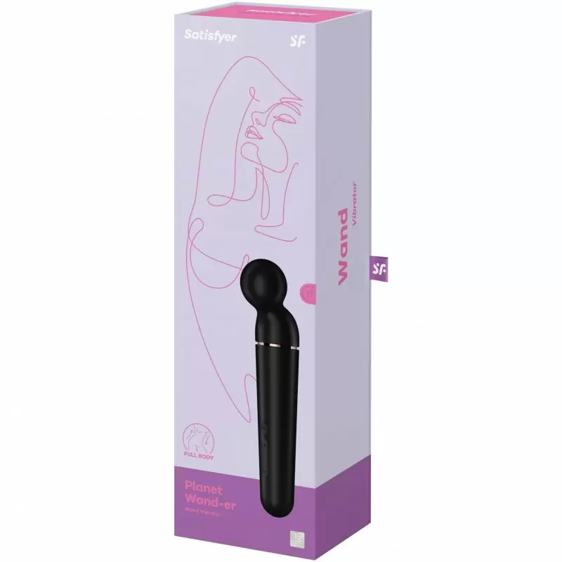 Элегантный вибратор Satisfyer Planet Wand-er, 22 см, силикон, черный
