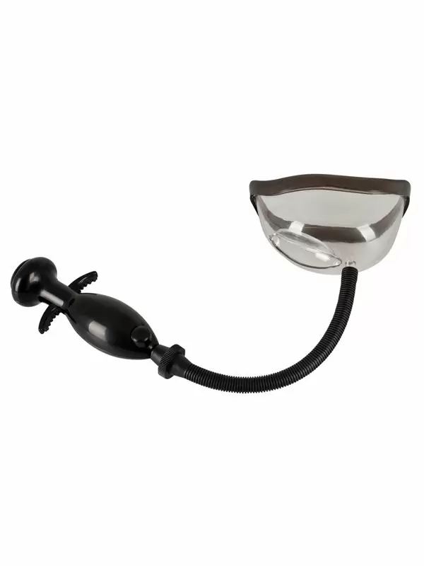 Вакуумная помпа для половых губ Vibrating Vagina Sucker, 14,2 см, с вибрацией, с проводным пультом, черный