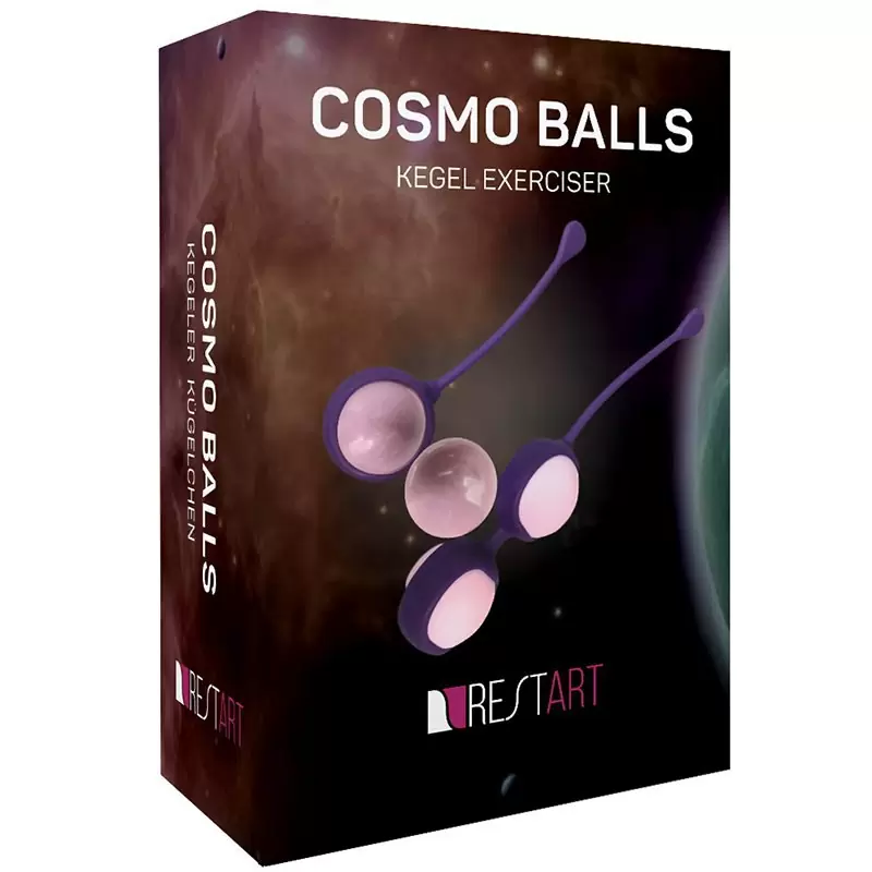 Набор вагинальных шариков Cosmo Balls – фиолетовый с розовым