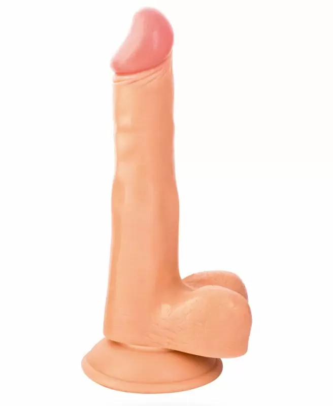 Реалистичный фаллоимитатор с мошонкой TOYFA RealStick Nude 6,7” на присоске – телесный