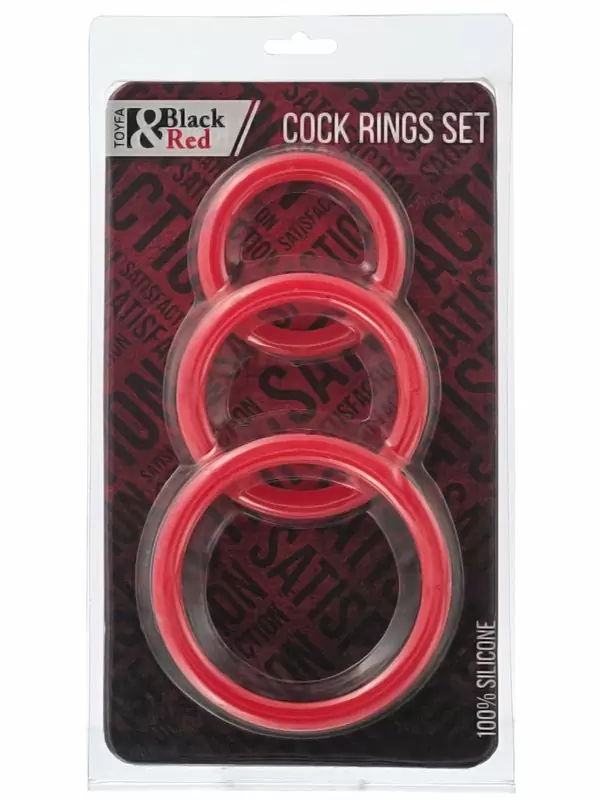 Набор эрекционных колец TOYFA Black&Red – красный