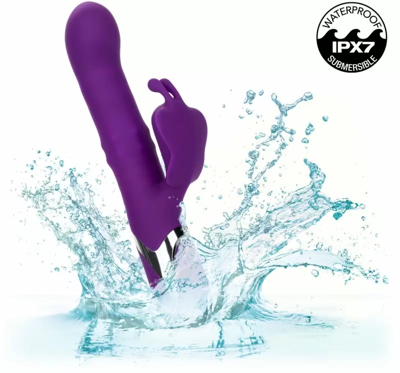 Рельефный вибратор-кролик Enchanted Flutter, с ротацией и пенетрацией, 14 см, фиолетовый