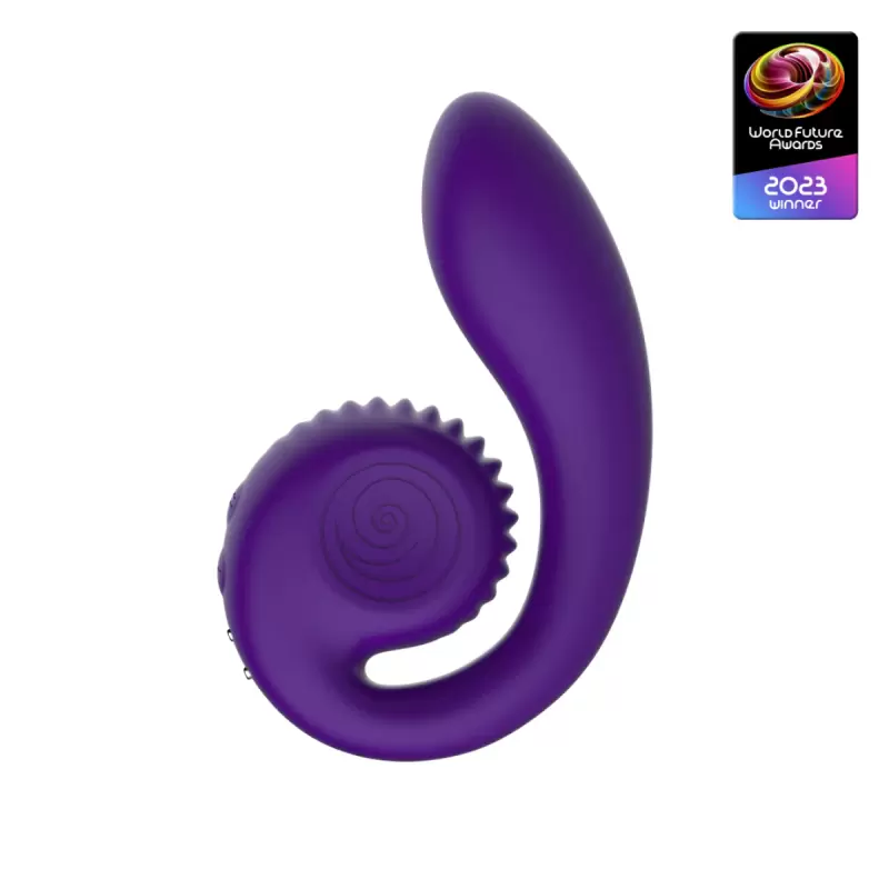 Анатомический вибратор SVibe GIZI, непрерывная стимуляция, 2 мотора, 5 режимов работы, фиолетовый