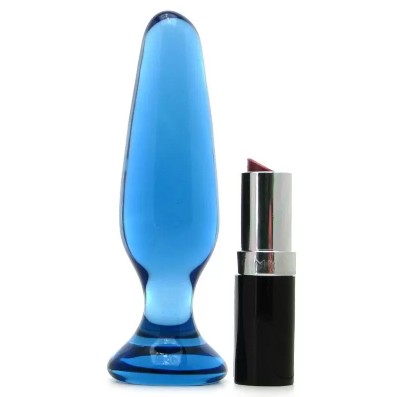 Анальная пробка из стекла Crystal Spires – голубая