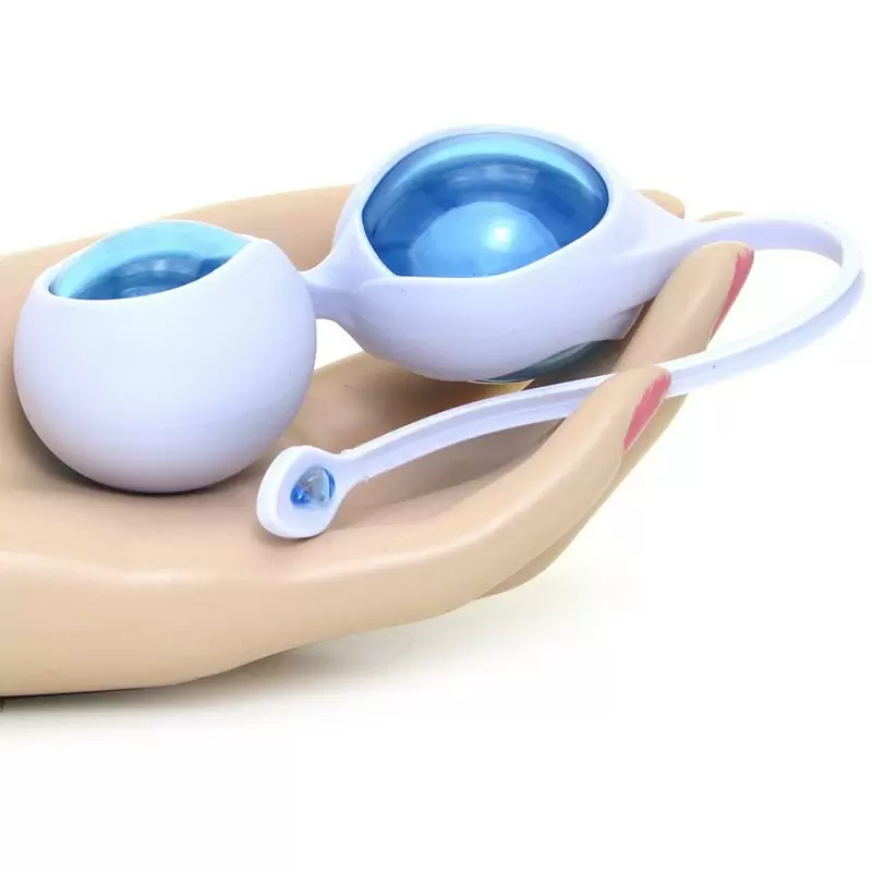 Набор вагинальных шариков Ovo L1 с держателем – голубой